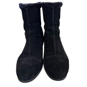 Aerosoles Women's Black Suede Mid-Calf Boots Size 10 Wedge Casual